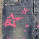 Calça Jeans Sp5der Pink Stars